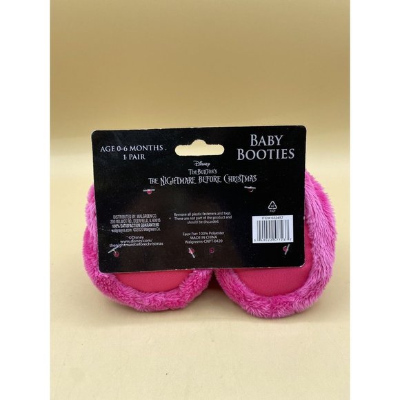 NEW Nightmare Before Christmas Pink SALLY BABY BOOTIES Shoes Plush 0-6 Months - Picture 6 of 9